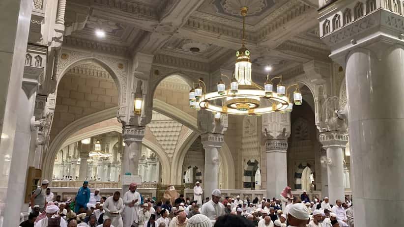 Inside Masjid al-Haram, the Grand Mosque in Makkah